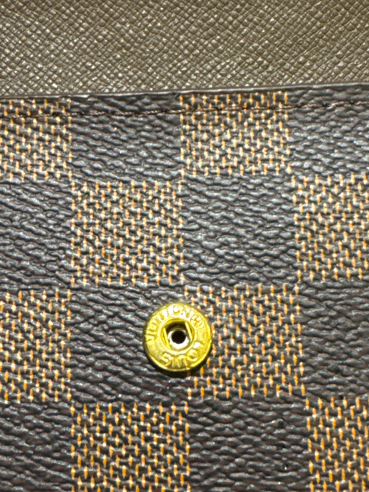 Luxury Brown Damier Ebene Checkered Canvas Long Envelope Wallet with Gold Hardware