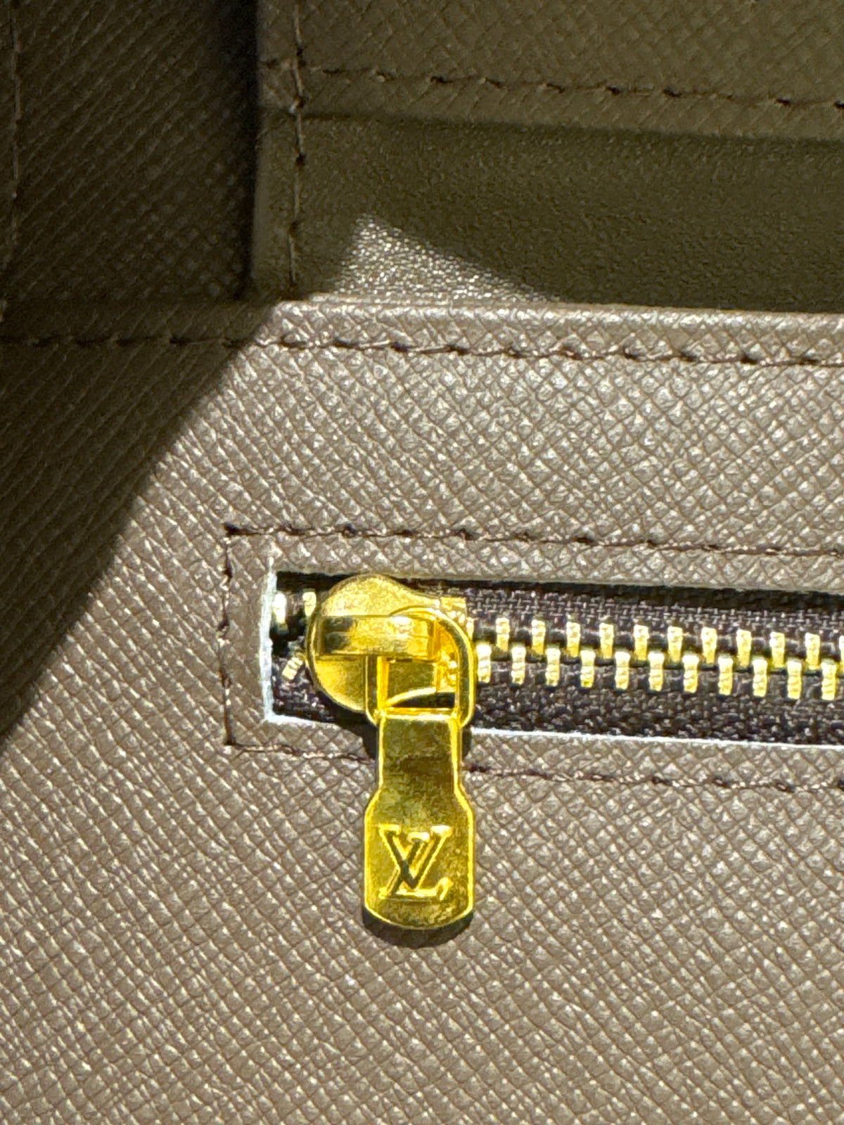 Luxury Brown Damier Ebene Checkered Canvas Long Envelope Wallet with Gold Hardware