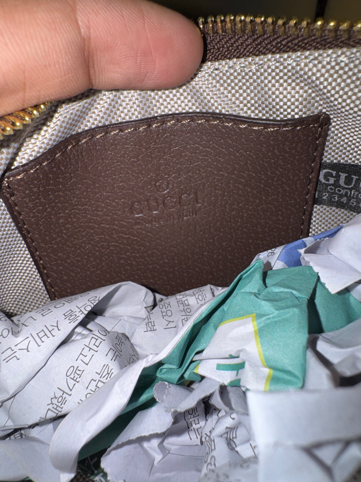 Gucci Ophidia Mini Shoulder Bag in Jumbo GG Canvas – Camel / Ebony Brown