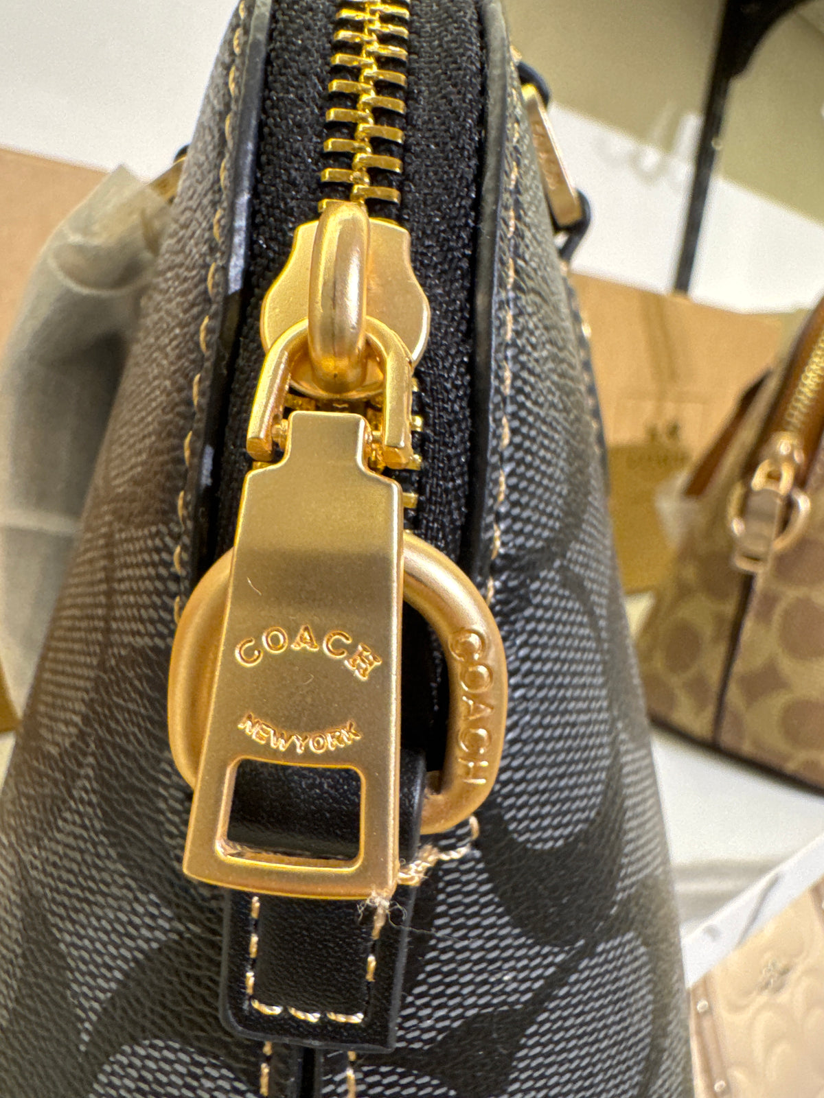 Coach Mini Sierra Satchel in Signature Canvas – Charcoal / Black