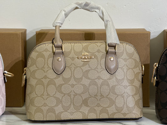 Coach Mini Sierra Satchel in Signature Canvas – Light Khaki / Beechwood