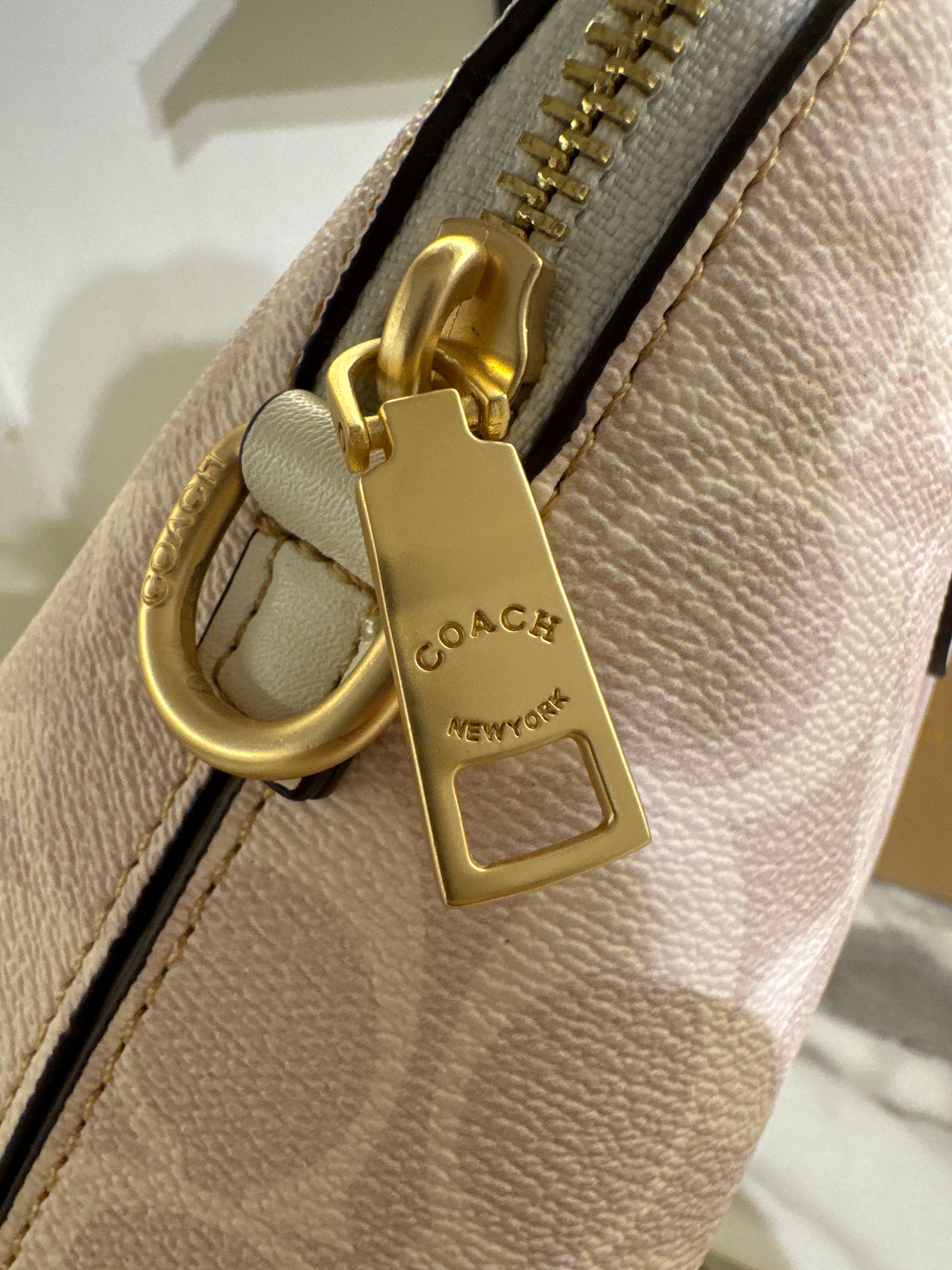 Coach Mini Sierra Satchel in Signature Canvas – Light Pink / White