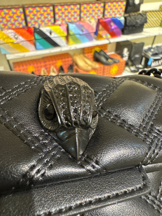 Authentic Kurt Geiger London Mini Kensington Drench Quilted Leather Bag – All Black