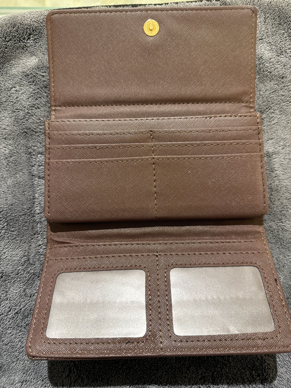 Luxury Dark Brown Quilted Caviar Leather Long Flap Wallet with Gold Hardware