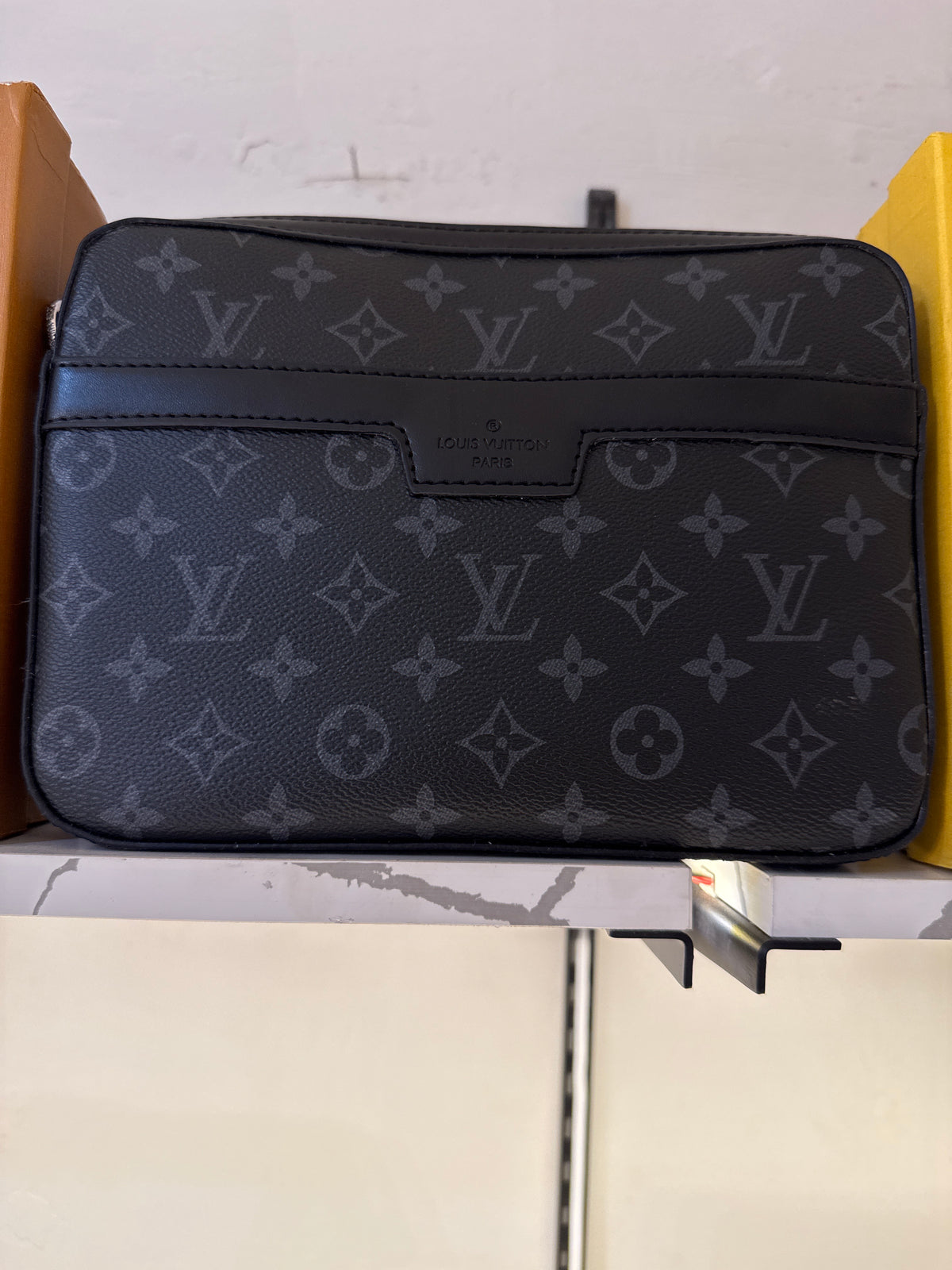 Premium Black Monogram 3-in-1 Messenger Crossbody Bag with Coin Pouch