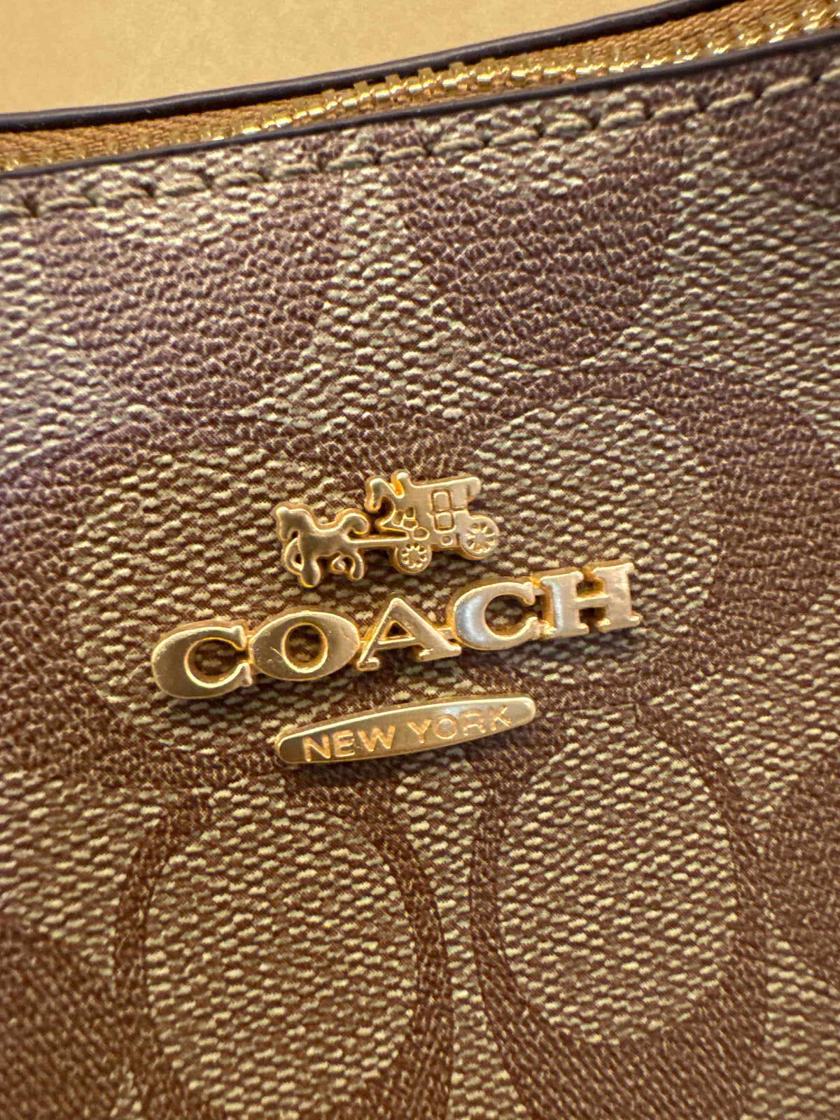 Coach Teri Shoulder Bag in Signature Canvas – Khaki / Saddle Brown