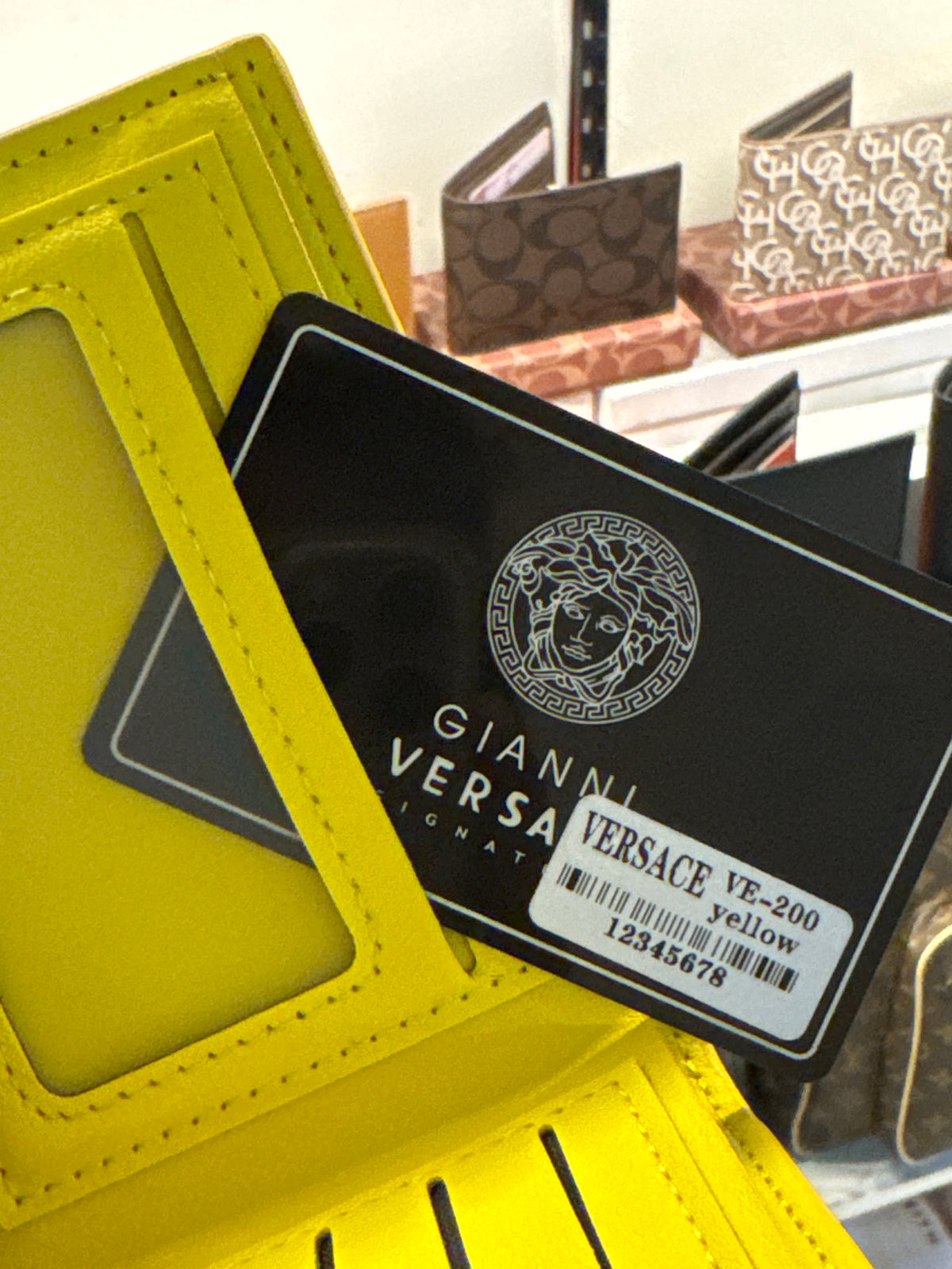 Bright Yellow Teddy Bear & Graphic Print Bifold Wallet