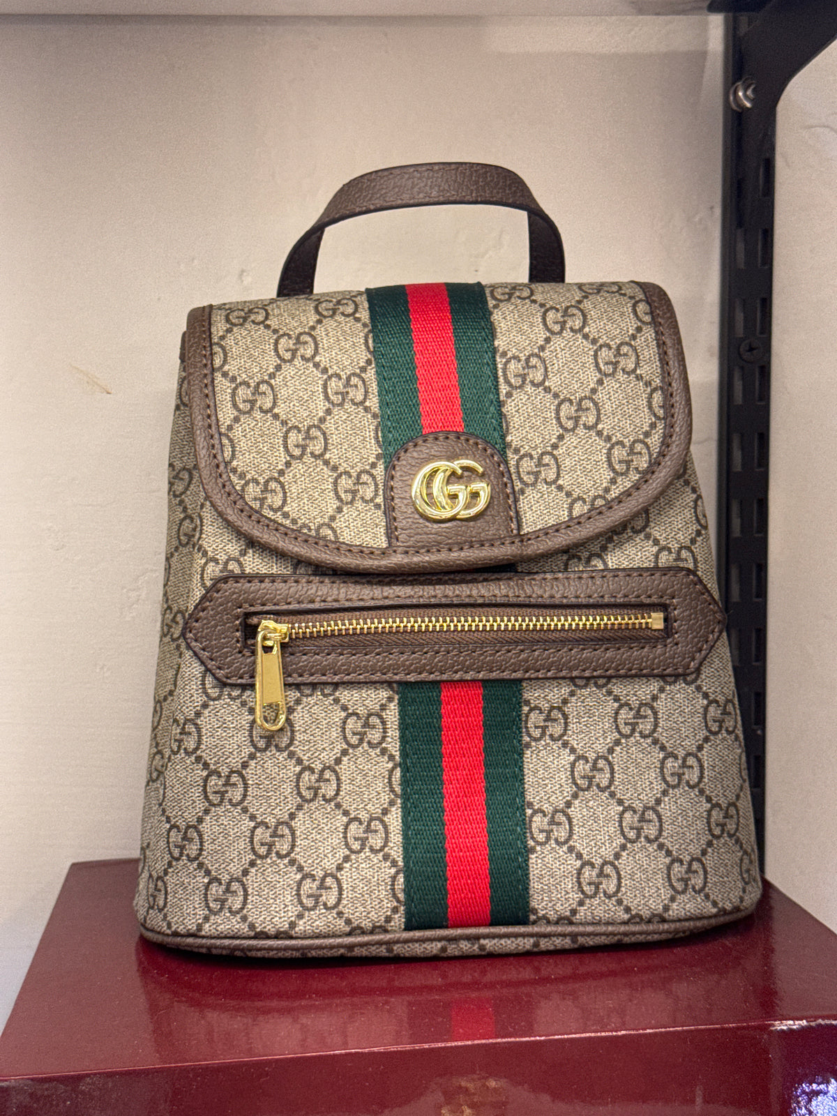 Gucci Ophidia Small Backpack in GG Supreme Canvas – Beige / Ebony Brown