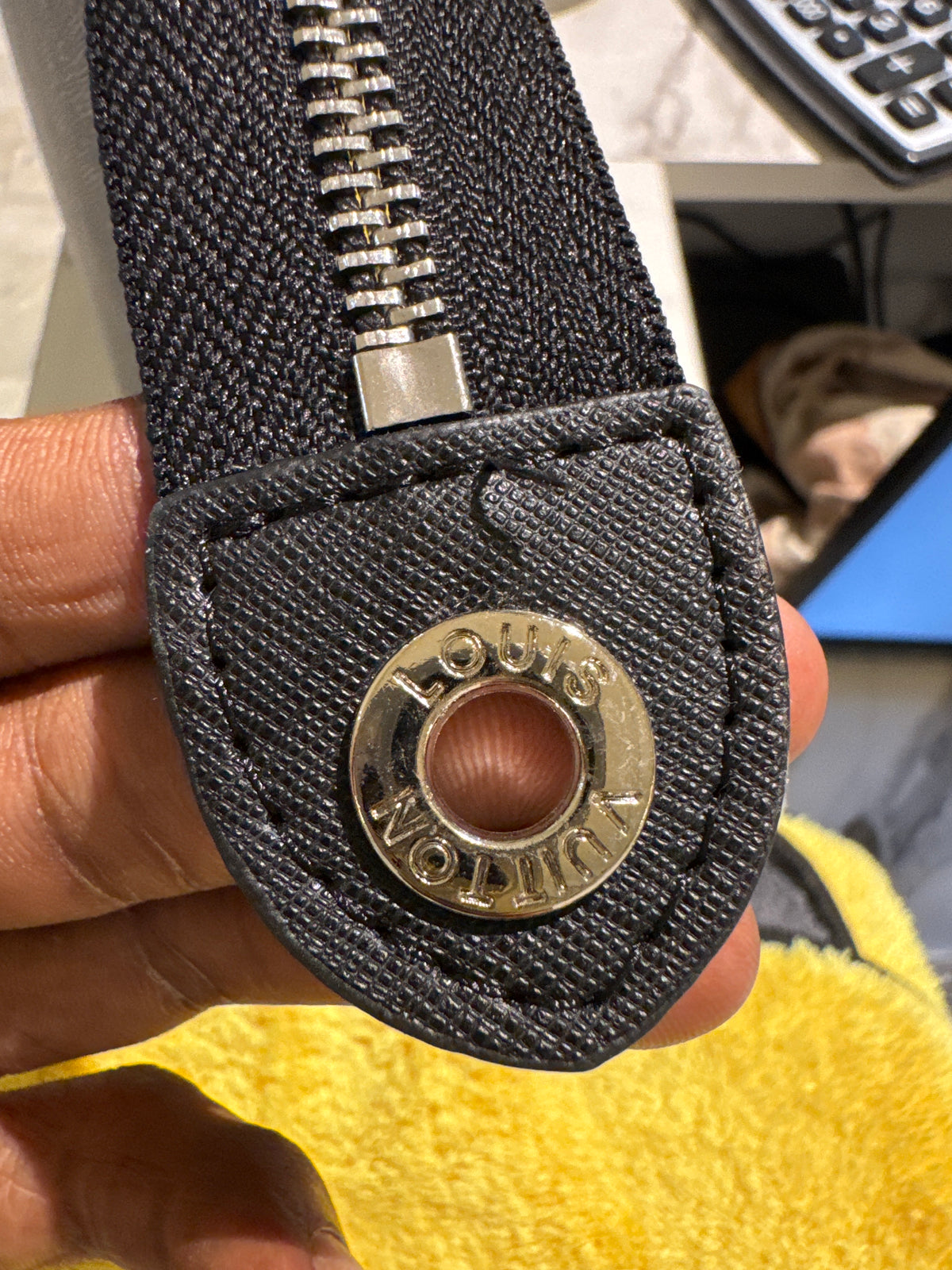 Matte Black Leather Portfolio Clutch with Debossed Logo