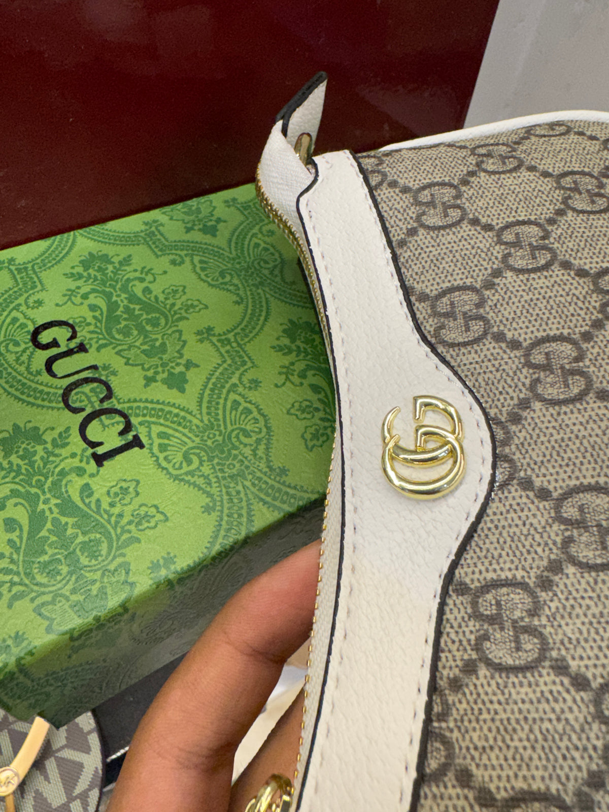 Gucci Ophidia Mini Shoulder Bag in GG Supreme Canvas – Beige / White