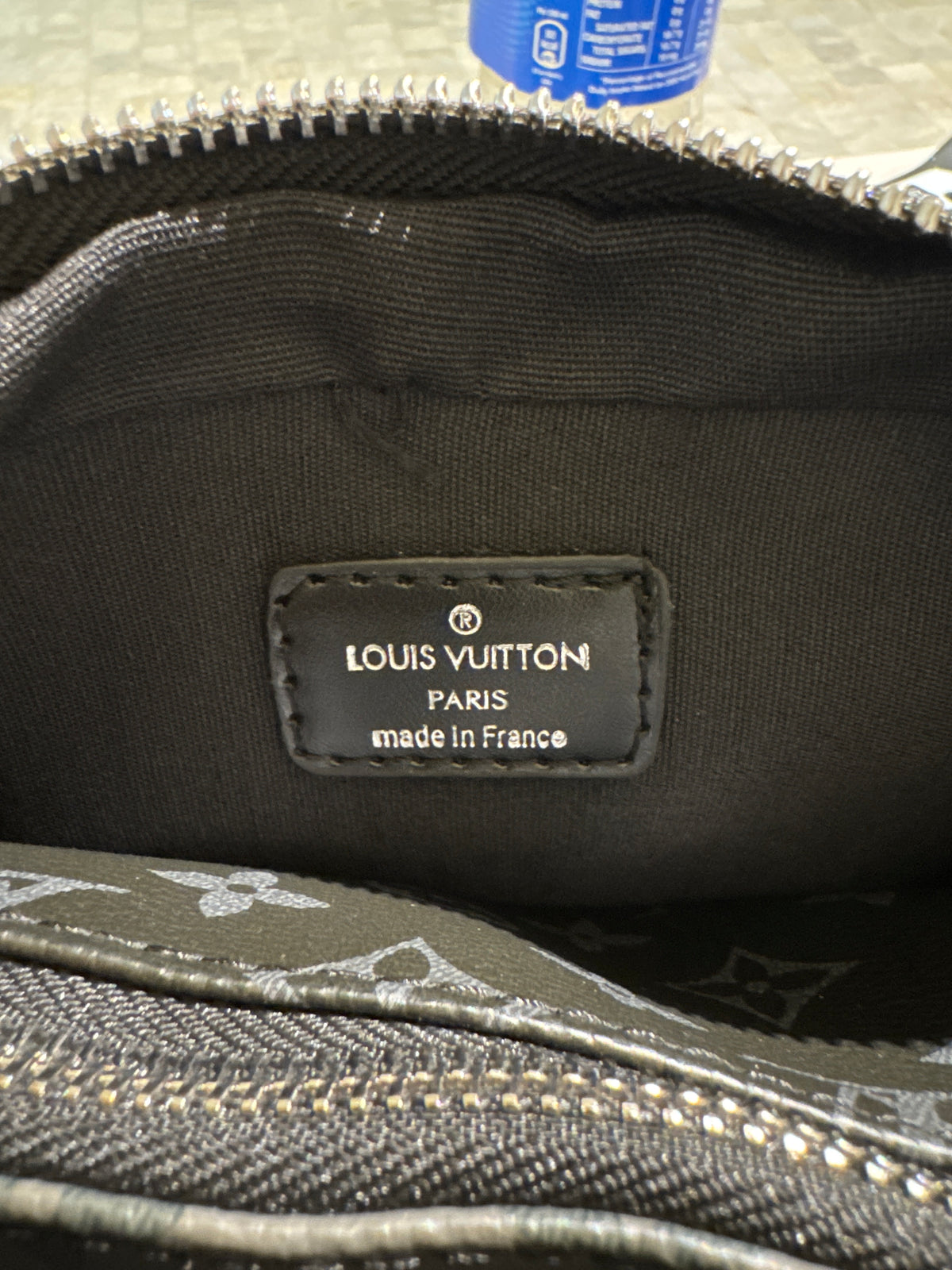 Premium Black Monogram 3-in-1 Messenger Crossbody Bag with Coin Pouch