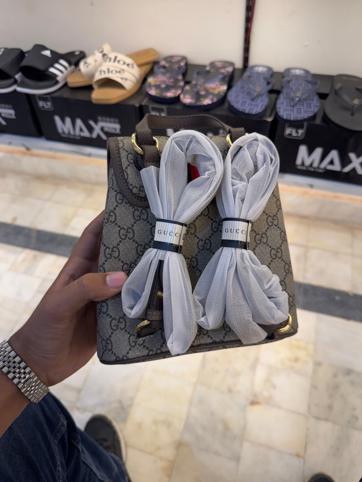 Gucci Ophidia Small Backpack in GG Supreme Canvas – Beige / Ebony Brown
