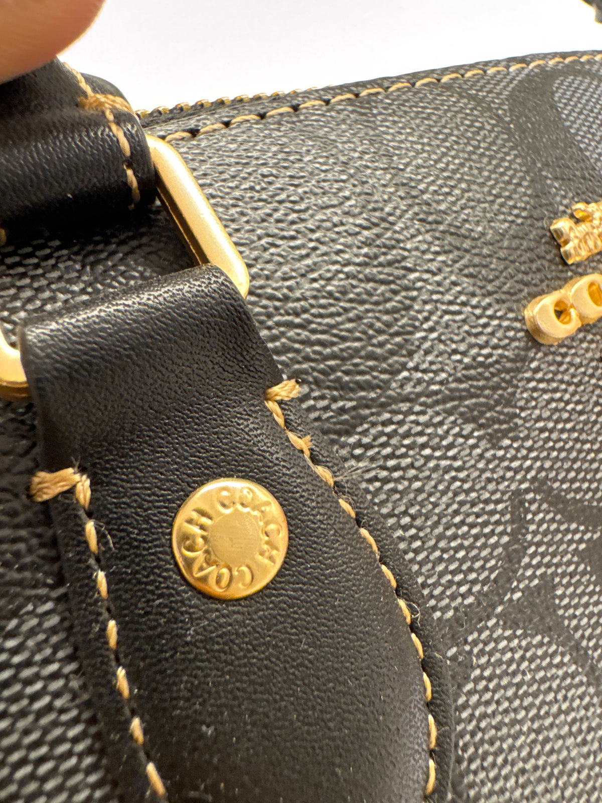 Coach Mini Sierra Satchel in Signature Canvas – Charcoal / Black