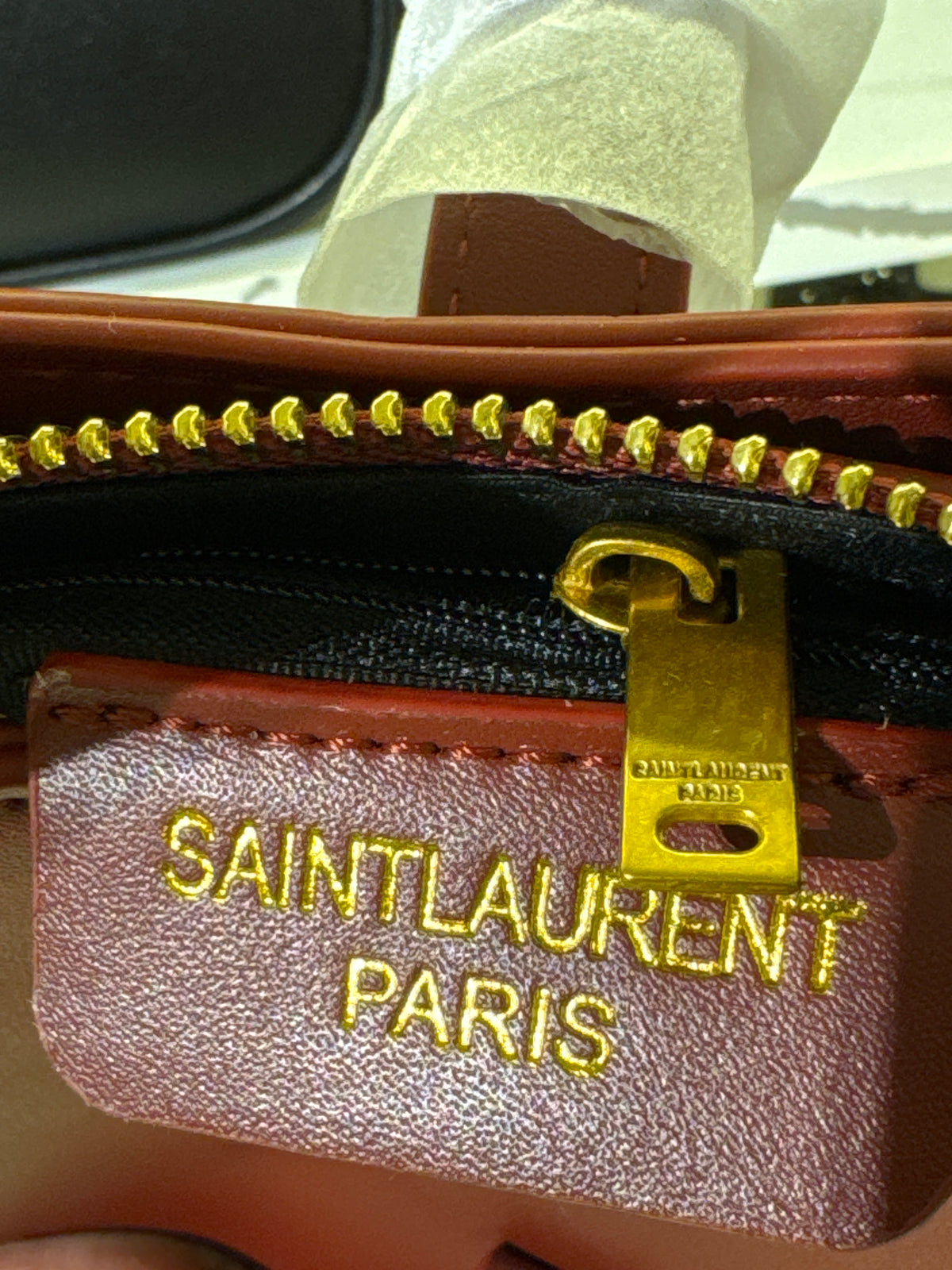 Burgundy Red Leather Hobo Shoulder Bag with Gold Monogram Hardware