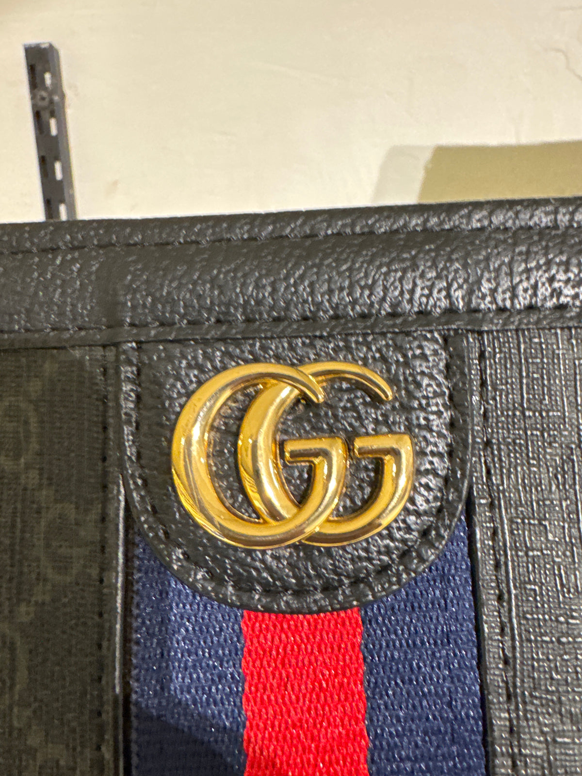 Monogram Canvas Document Pouch with Web Stripe