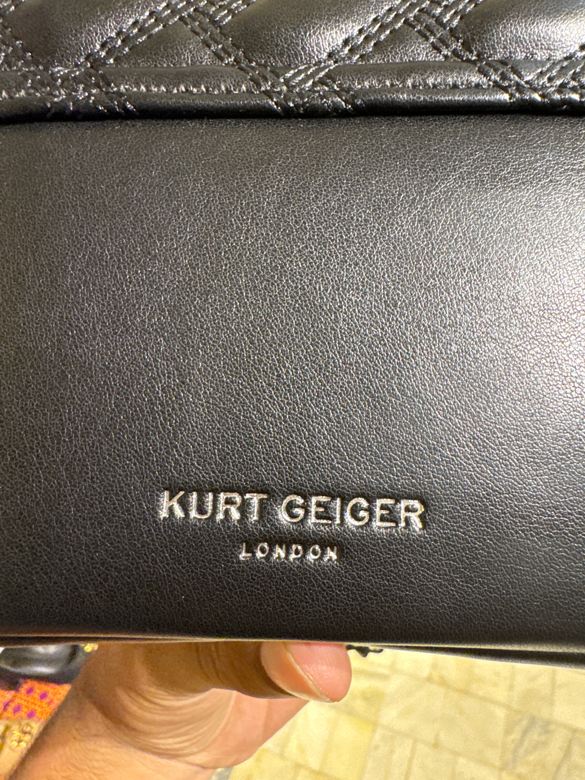 Authentic Kurt Geiger London Mini Kensington Drench Quilted Leather Bag – All Black