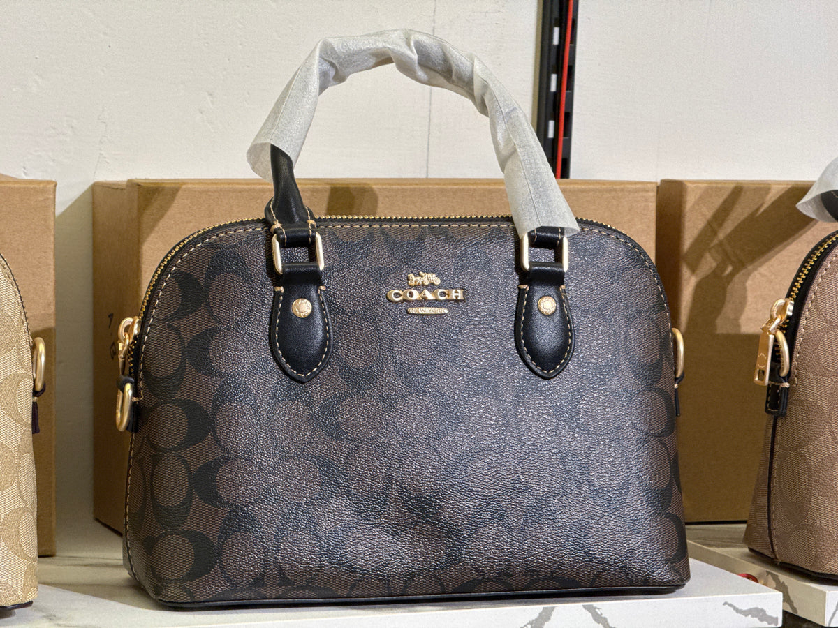 Coach Mini Sierra Satchel in Signature Canvas – Brown / Black