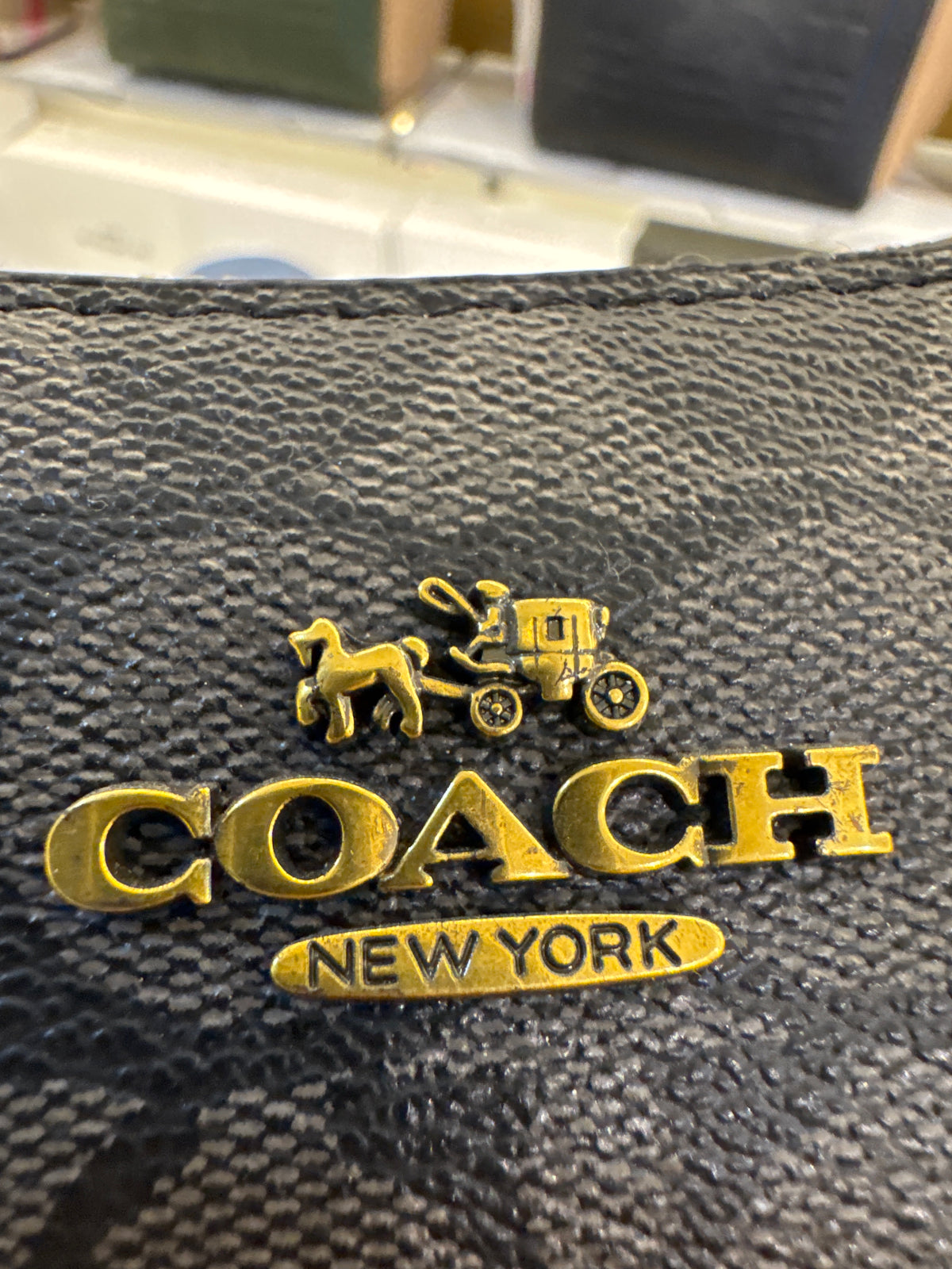 Coach Teri Shoulder Bag in Signature Canvas – Charcoal / Black