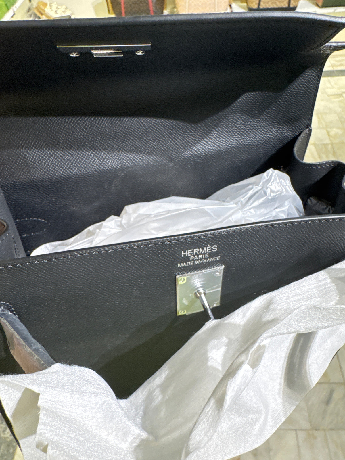 Classic Black Leather Top-Handle Structured Handbag with Silver-Tone Hardware