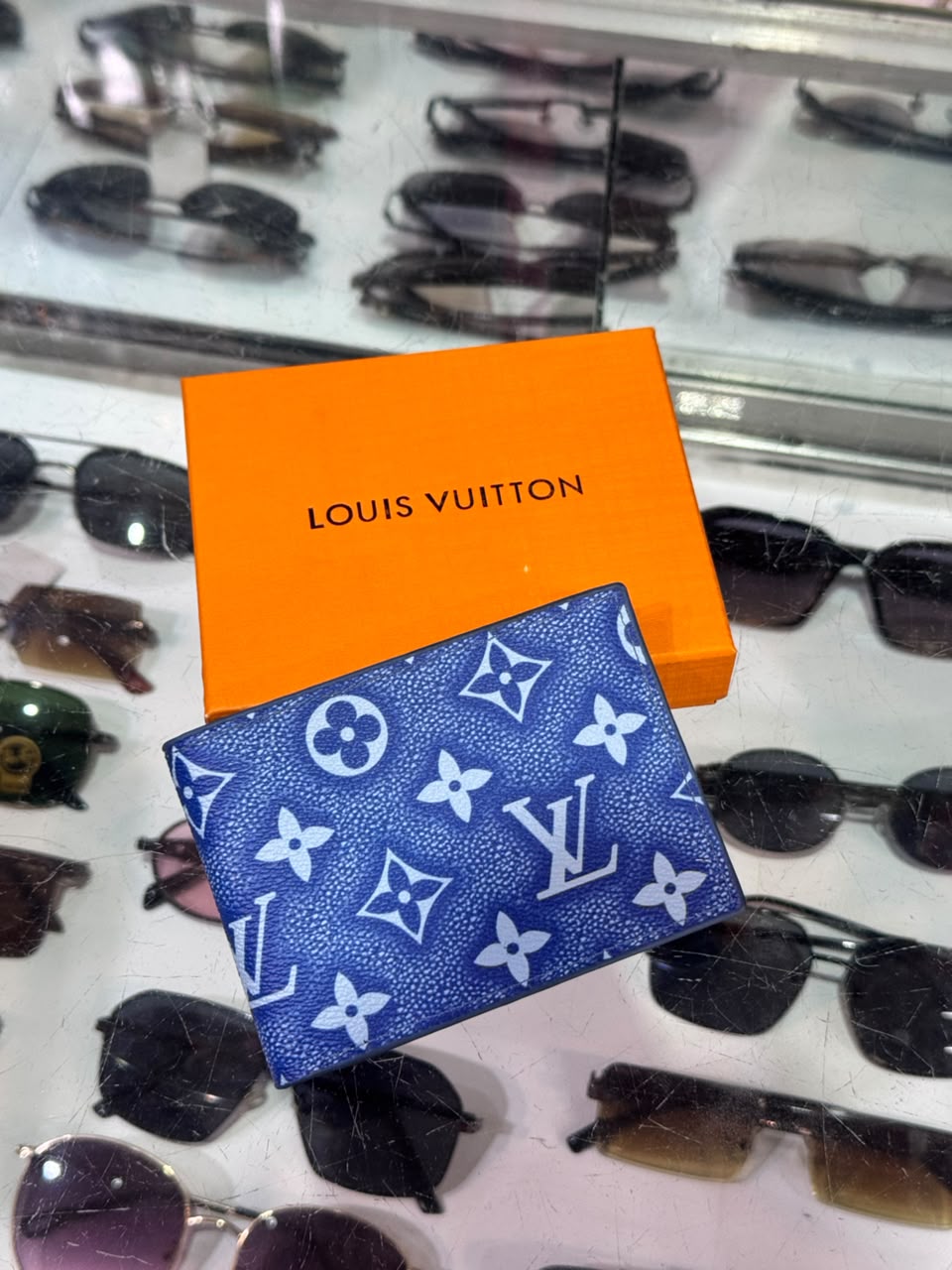 Premium Branded Blue Monogram Wallet – Gift Box