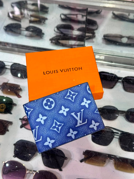 Premium Branded Blue Monogram Wallet – Gift Box