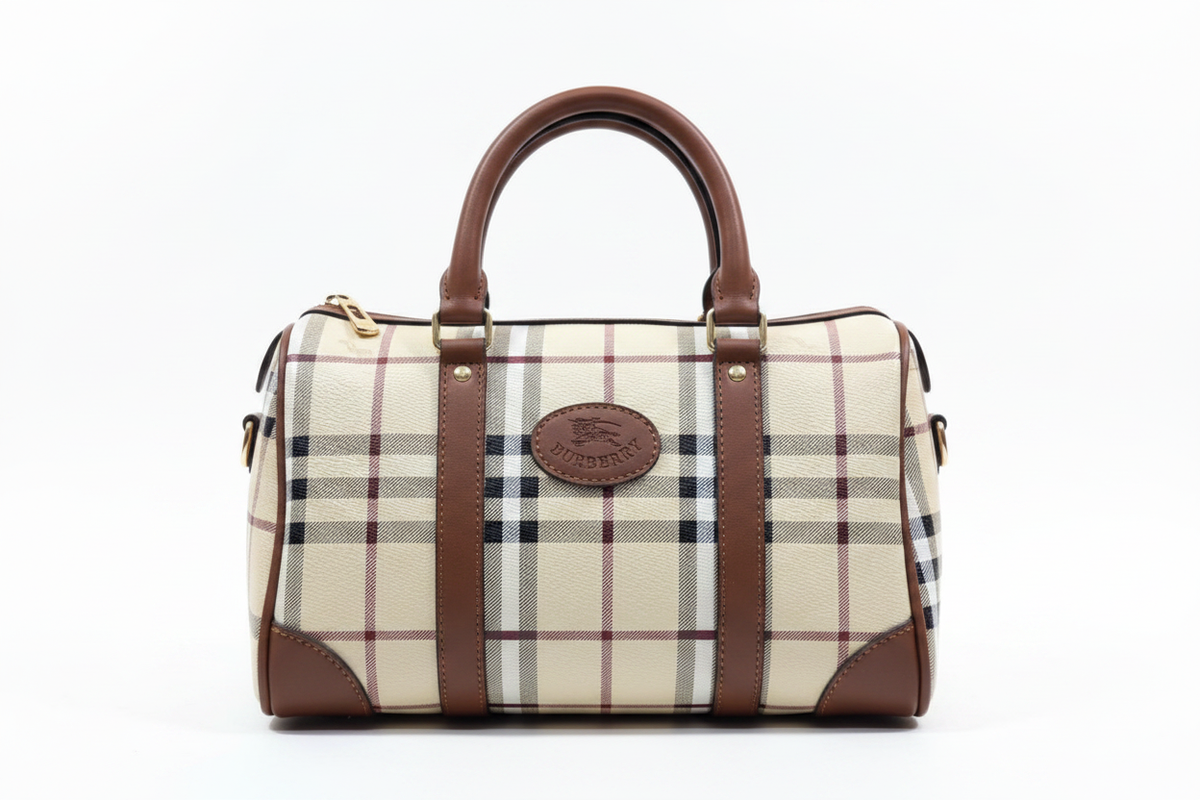 Burberry Check Bag White Background